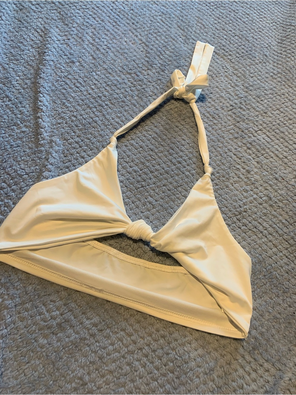 Cream Twist Front halter tank Top